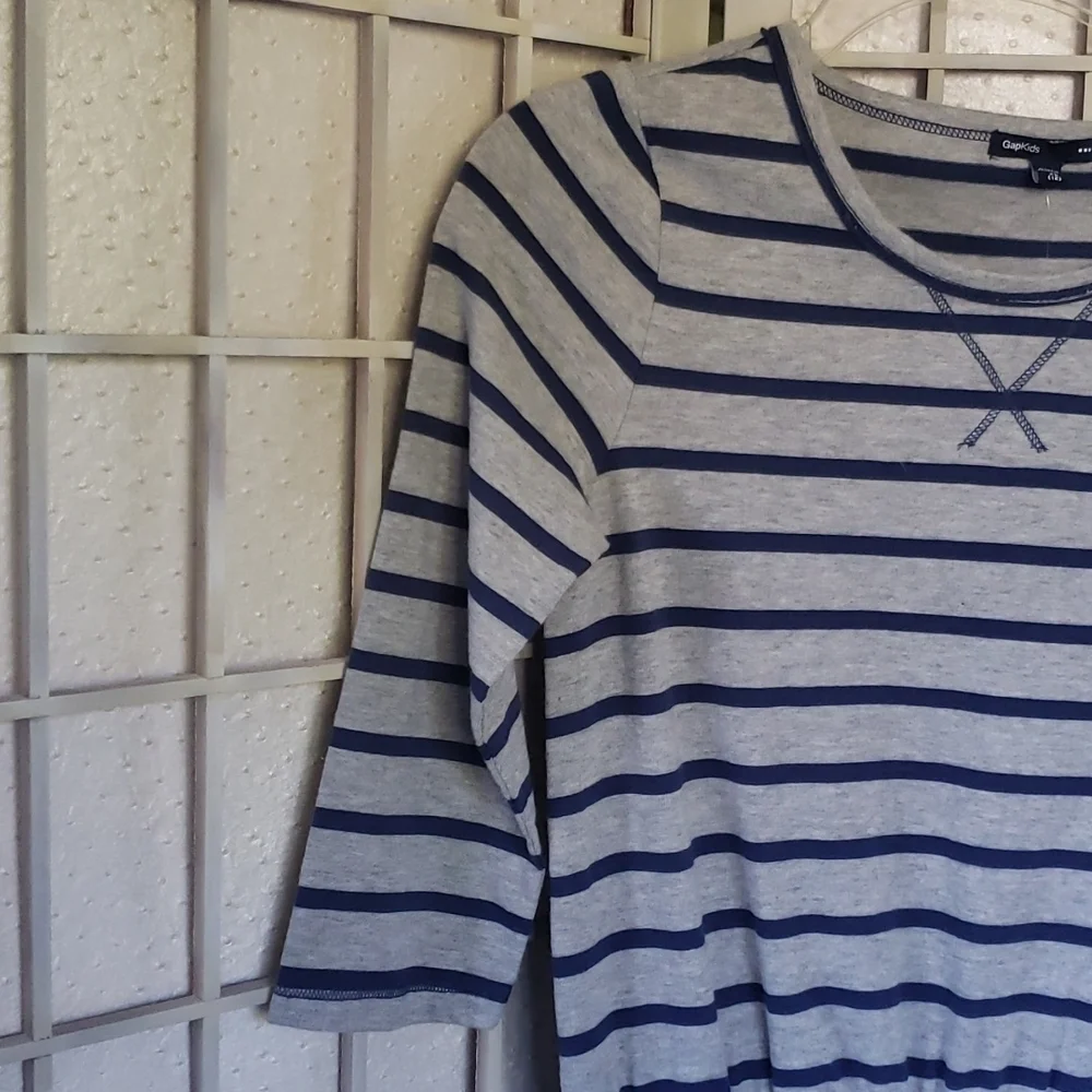 Gap nwt striped 3/4 sleeves elastic waist girls dress 12